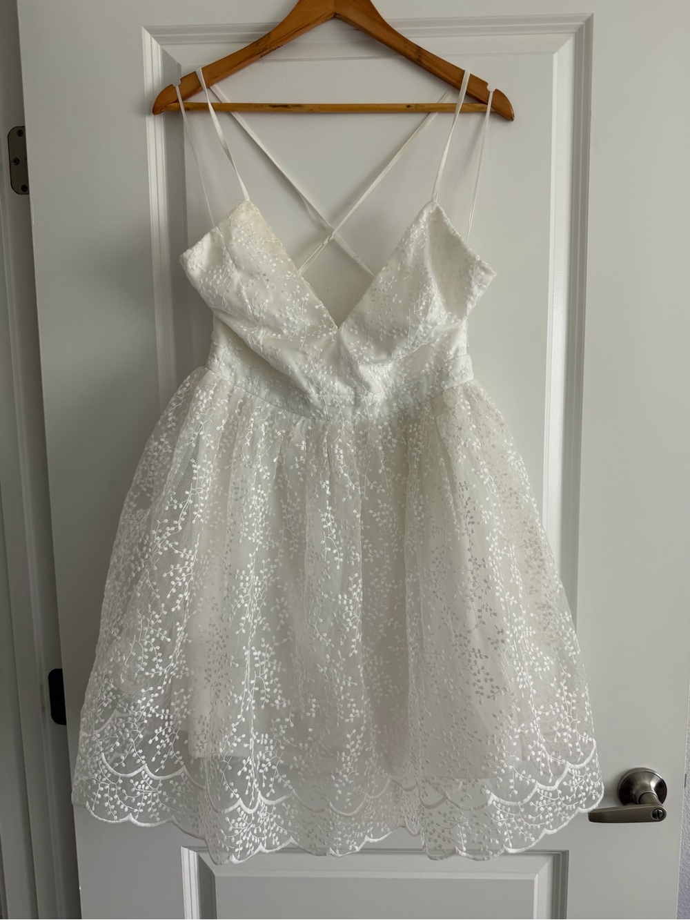 Fashion Nova White Sparkle Tulle Formal Dress for Girls